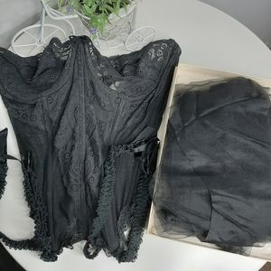 Victoria's Secret Vintage Lace Corset and two sets of stockings size S
